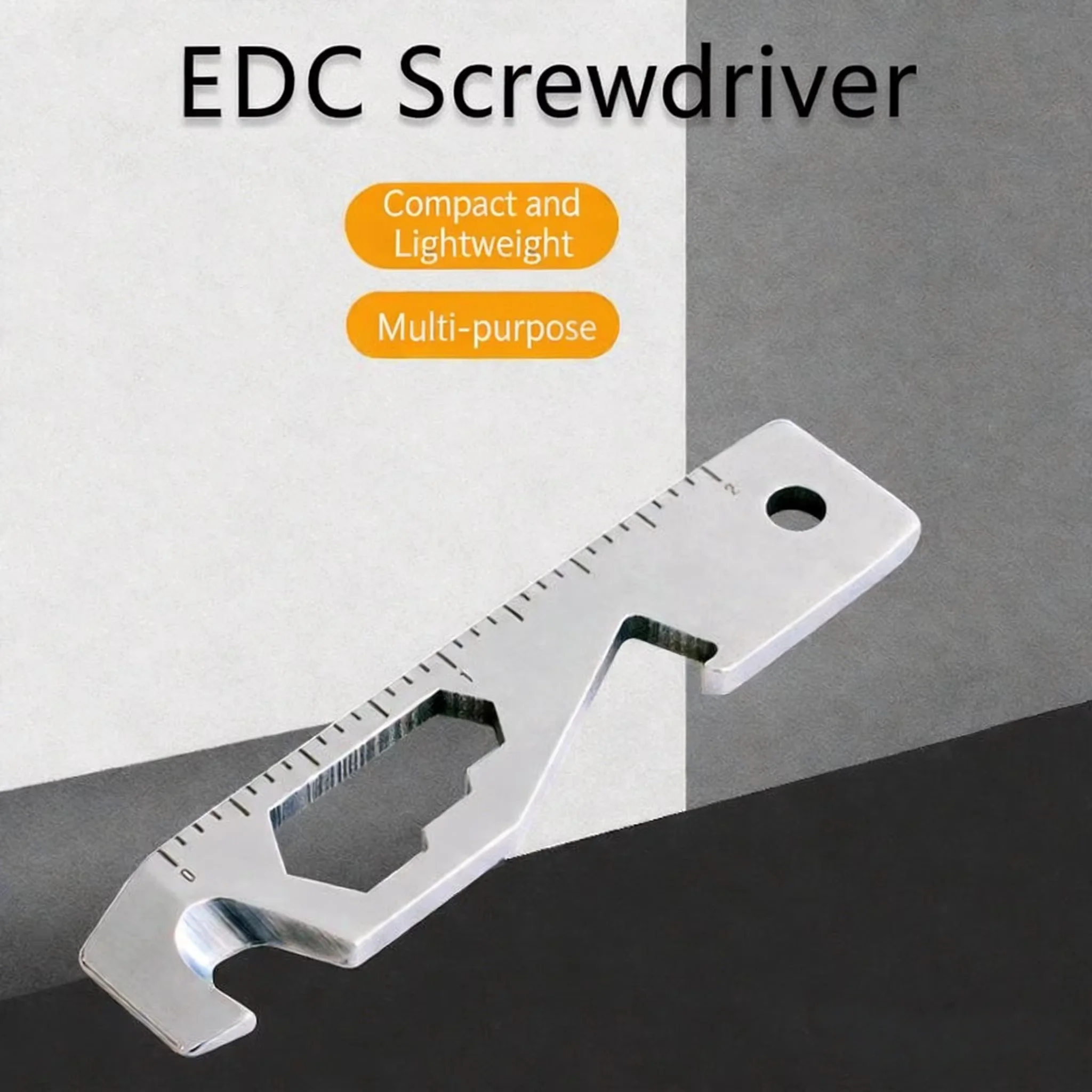 Compact 10-in-1 Keychain Multi-Tool with Bottle Opener, Pry Bar, Screwdriver, and Rope Cutter