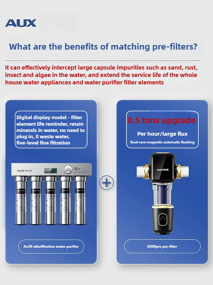 Household Kitchen Water Filter Ultrafiltration Direct Drinking Tap Water Purifier Under-Sink Front Filtration System