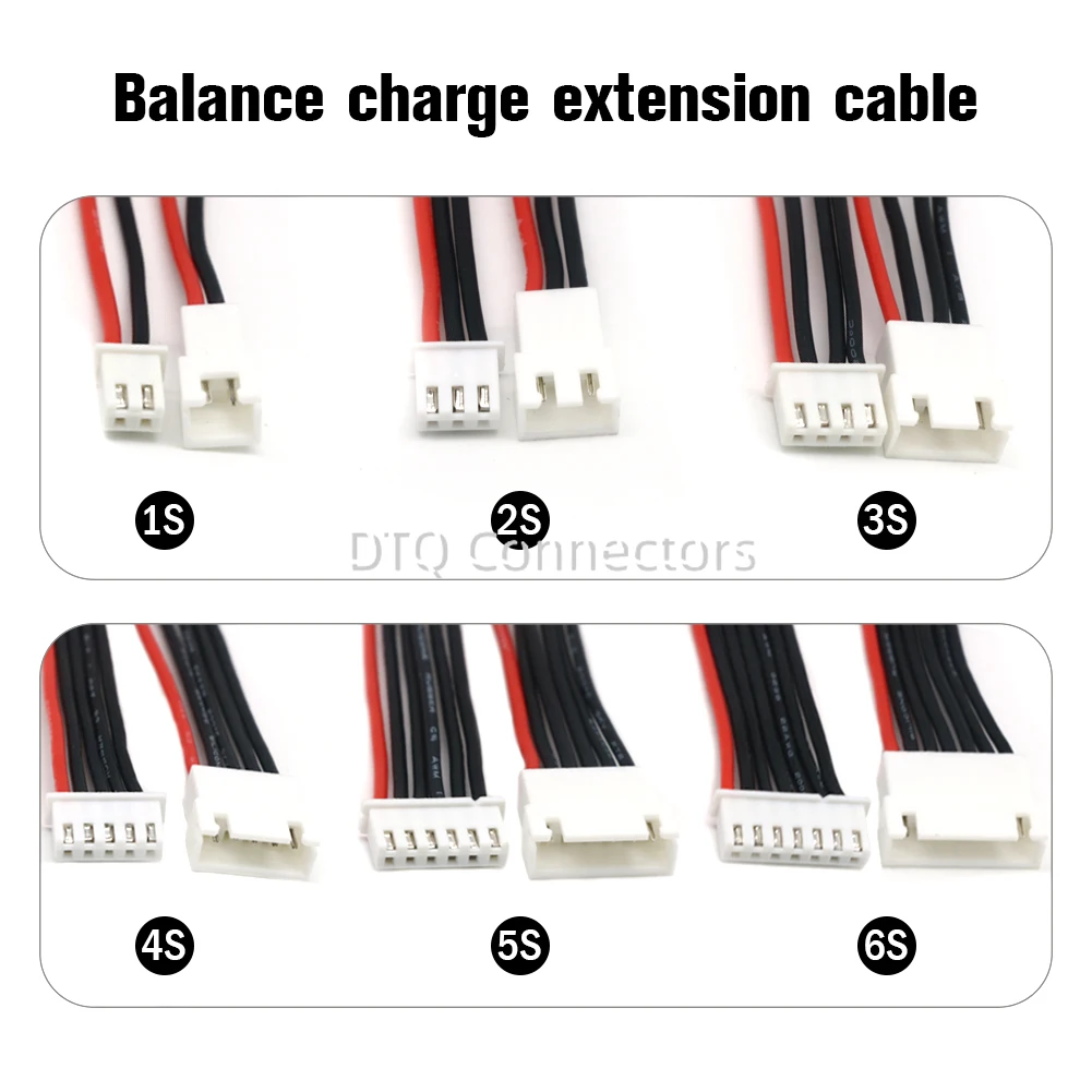 5 개/몫 JST-XH 1S 2S 3S 4S 5S 6S 20cm 22AWG Lipo 밸런스 와이어 연장 RC Lipo 배터리 충전기 용 케이블 리드 코드 충전