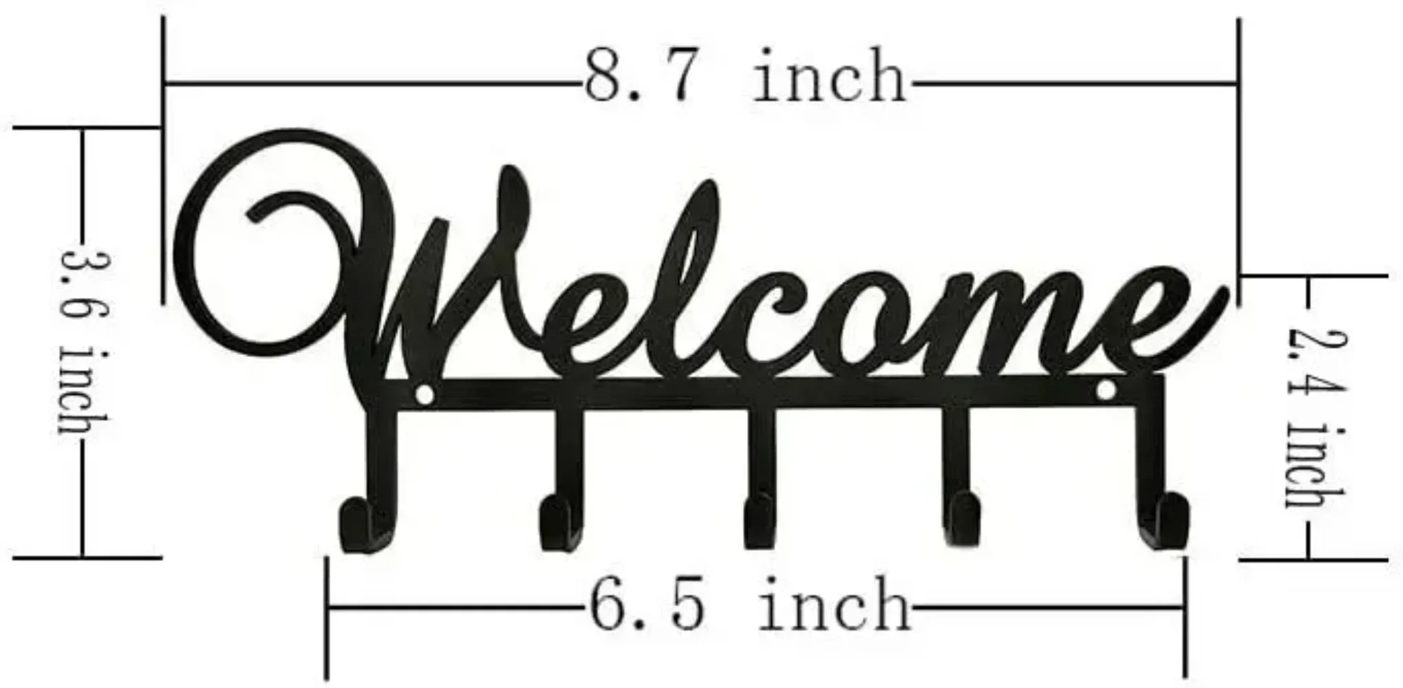1pc Key Holder for Wall Key Hooks Premium Metal Rack with 5 Hooks for Home Decor for Living Room/Home Decoration 2