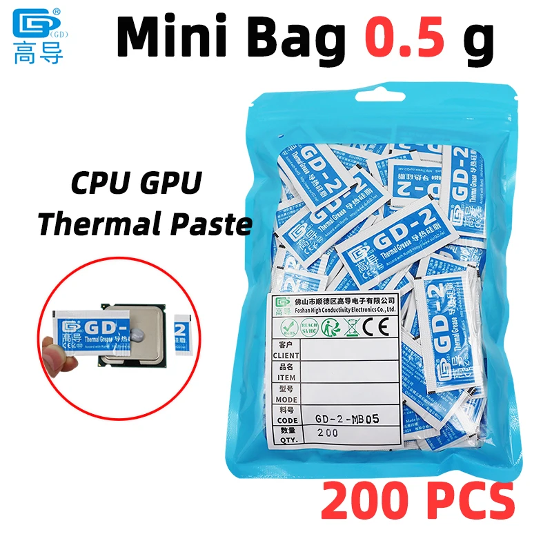 Thermal Conductive Grease Paste - Heat Sink Compound for Superior Cooling Efficiency, 0.5 Gram, Grey