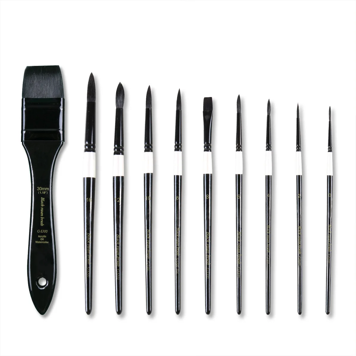 Black Swan Watercolor Paintbrush Pointed Drawing Line Pen Complete Set of  Professional Imitation Gray Mouse Hair Animal Brush - AliExpress, image size:1200x1200