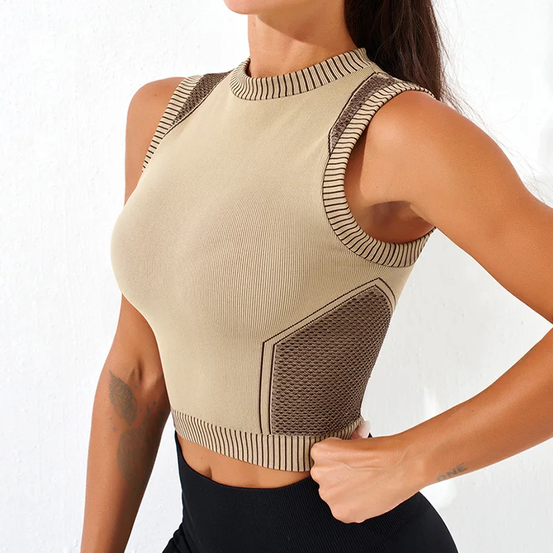 Shockproof Sports Crop Top Women Fitness Yoga Tank Tops Female Gym Vest Running Pilates Underwear Workout Bralette Active Wear