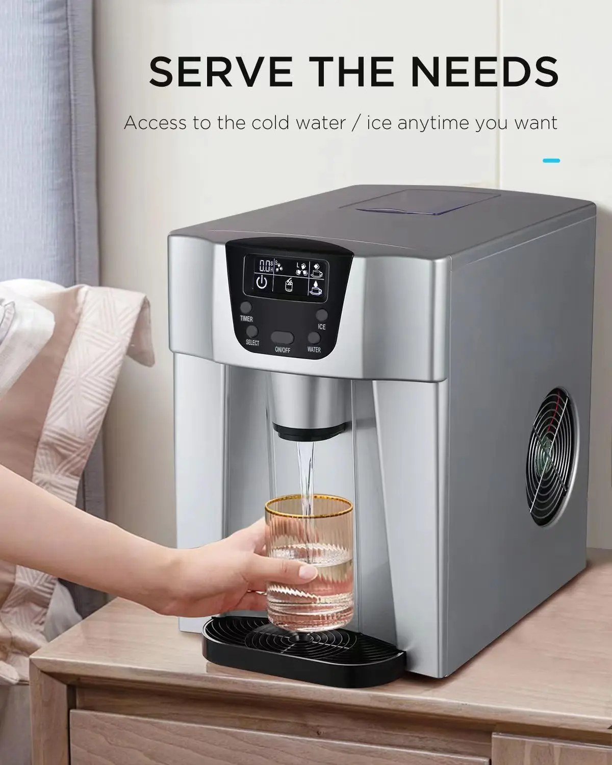 HZB-12D 12kgs/24H Portable Automatic ice Maker, Household bullet round ice make machine for family, small bar,coffee shop 220V 3