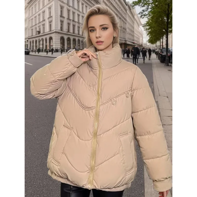 

Sandro Rivers 2023 Autumn Winter Women Parkas Jackets Casual Stand Collar Thicken Warm Zipper Coat Female Winter Outwear Jacket