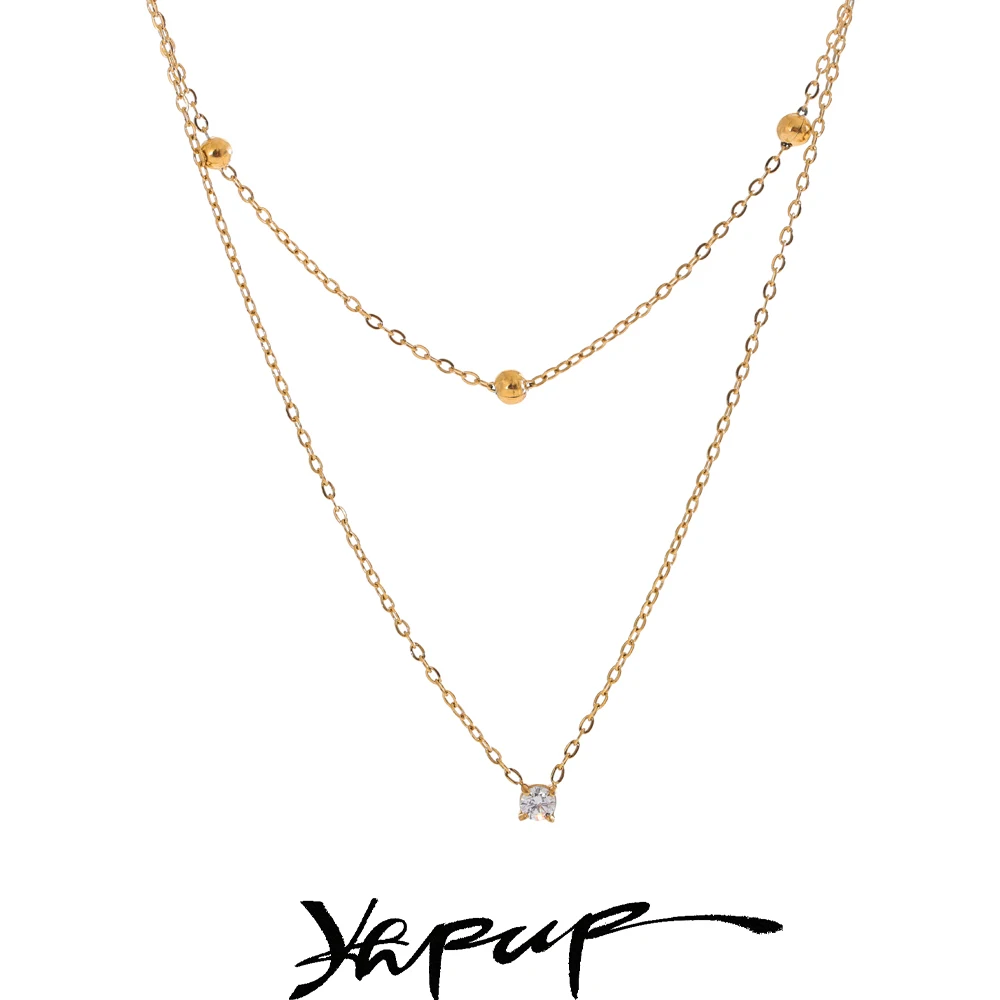 Yhpup Necklace Double Layer Chain for Women