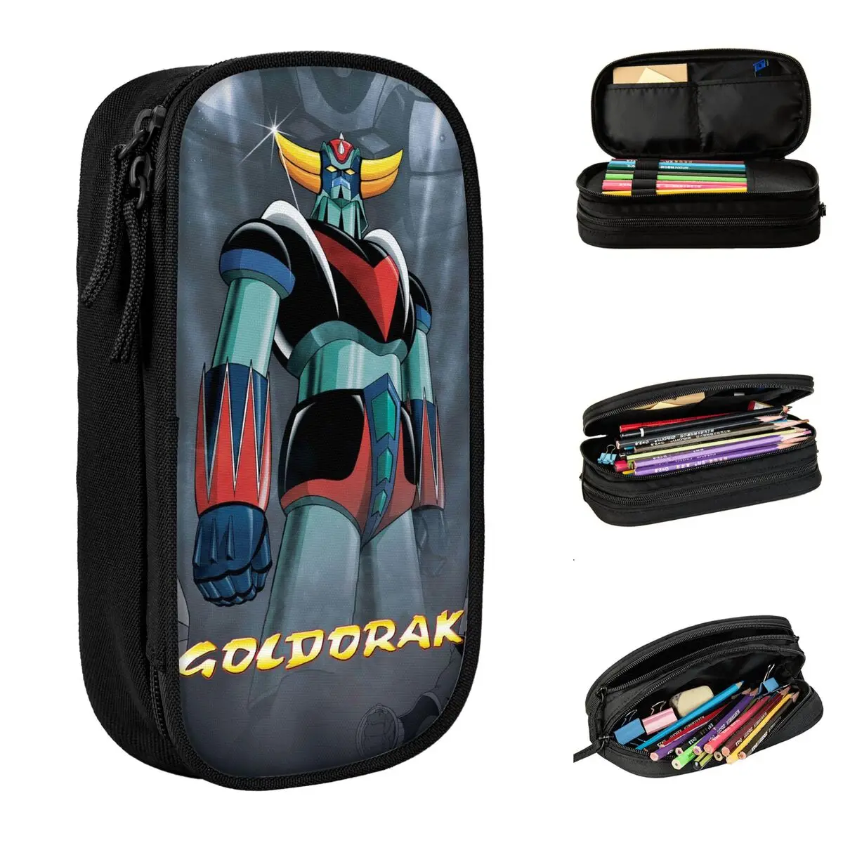 

Goldorak Actarus Mazinger Z, карандаш для манги, Женский робот-НЛО, коробка для ручек, сумки для девочек, мальчиков, студентов, школьные пеналы на молнии