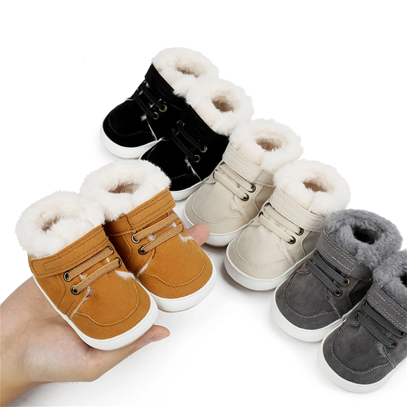 Infant Baby Girls Boys Winter Snow Boots Hook & Loop 0-18M