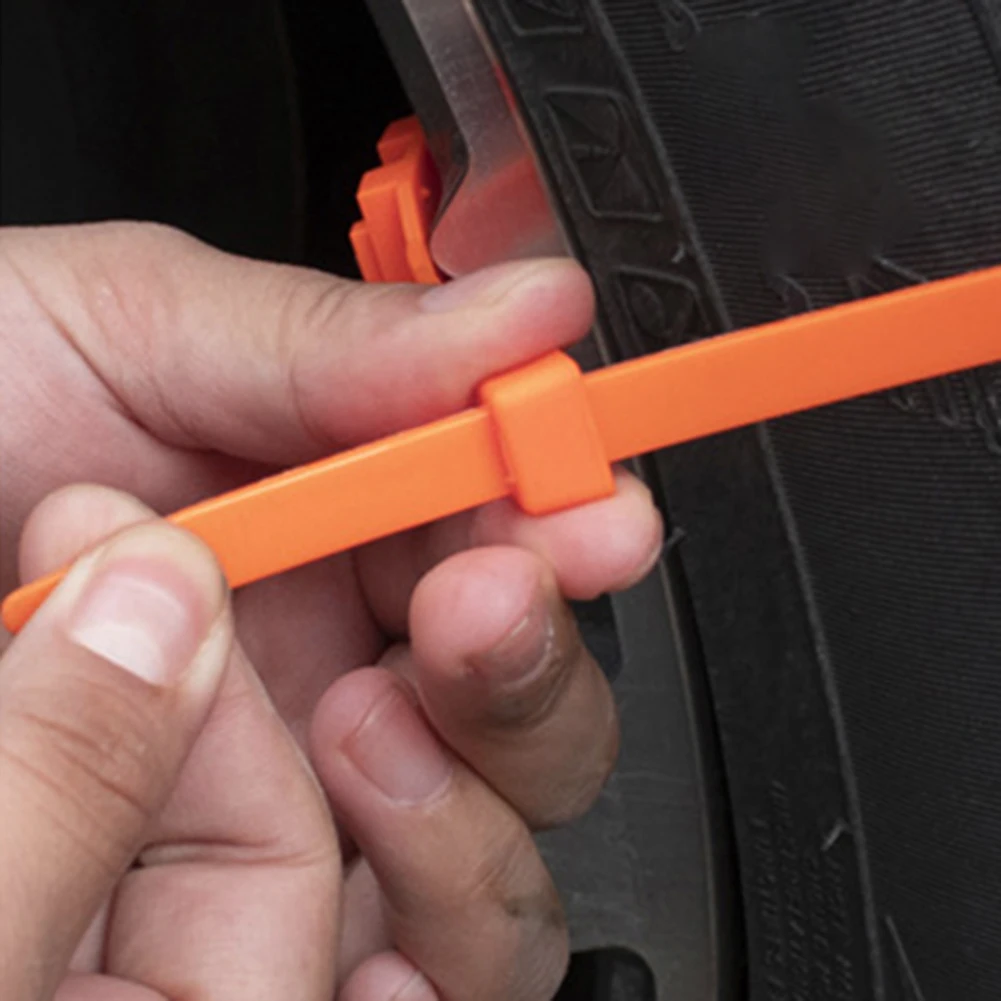 10Pcs Car Winter Tyres Wheels Snow Chains Car Tire Chains Anti-Slip Emergency Anti-Skid Tire Nylon Emergency Accessories