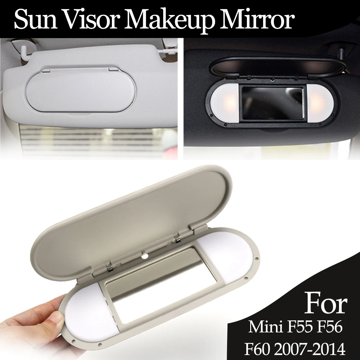Sun Visor Makeup Mirror Glass Cover with Light Sun Visor Mirror Frame Cover For BMW Mini F54 F55