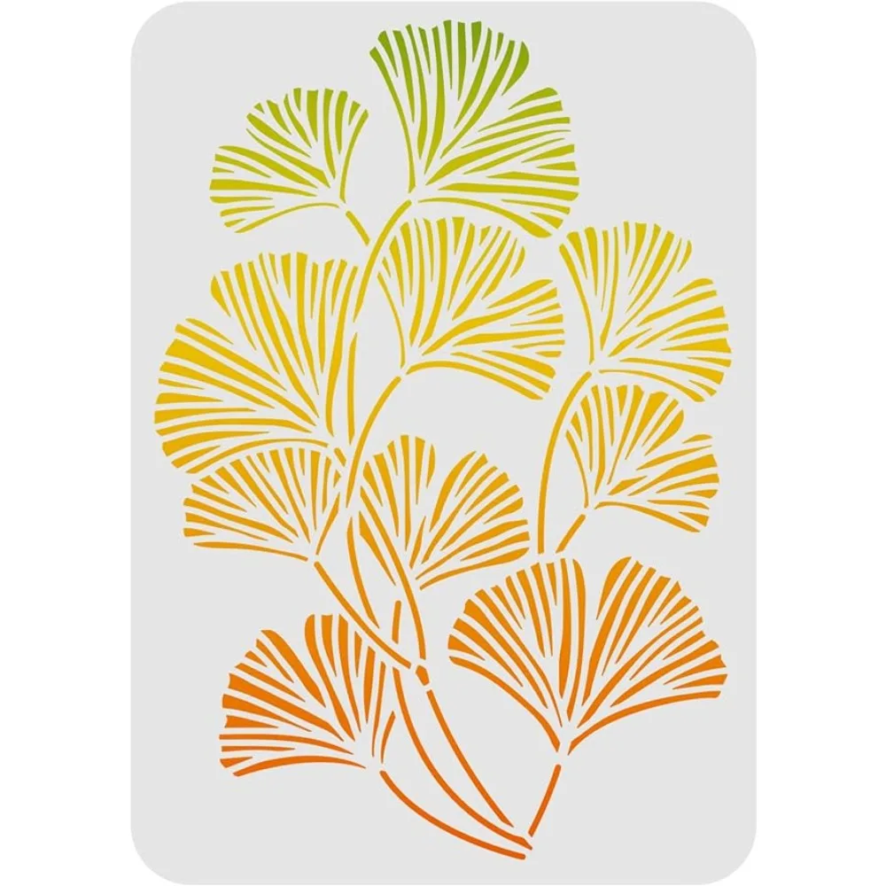 

Ginkgo Leaf Stencils 11.7x8.3 inch Plastic Gingko Leaves Drawing Painting Stencils Gingko Leaves Pattern Wall Stencils Reusable