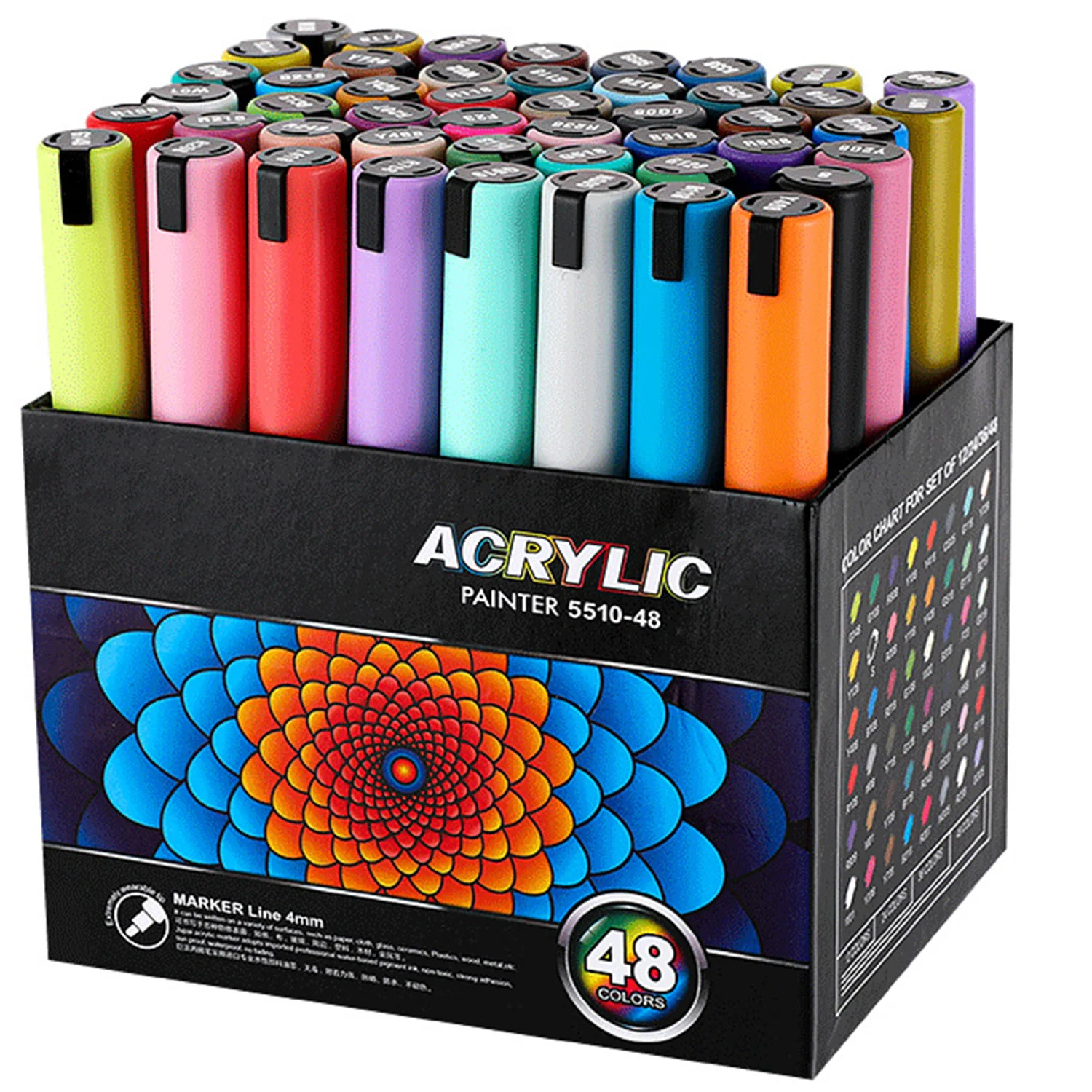 AcrylicPaintMarkers20mmTipPaintPensGraffitiMarkers60Colors
