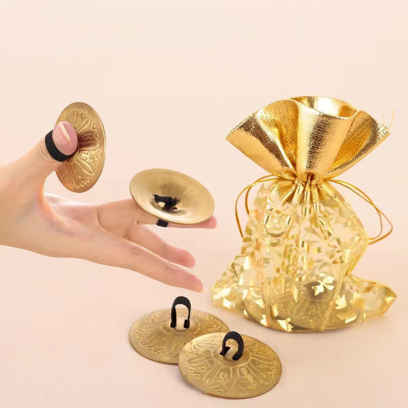 1Pair Creative Finger Cymbals Small Finger Cymbals Belly Dancing Mini Musical Instrument Saucers Belly Dance Accessories