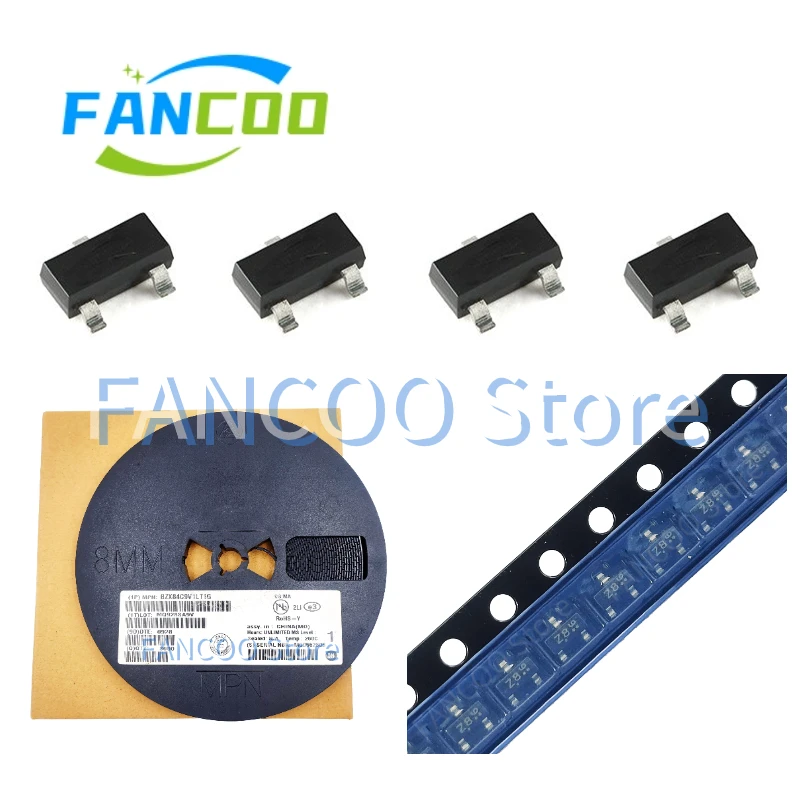 100Pcs Diodo Zener Sot23 Bzx84C3V9Lt1G Z16 2.5450Bzx84C4V3Lt1G W9 Bzx84C4V7Lt1G Z1 Bzx84C5V1Lt1G Z2 Bzx84C5V6Lt1G Z3