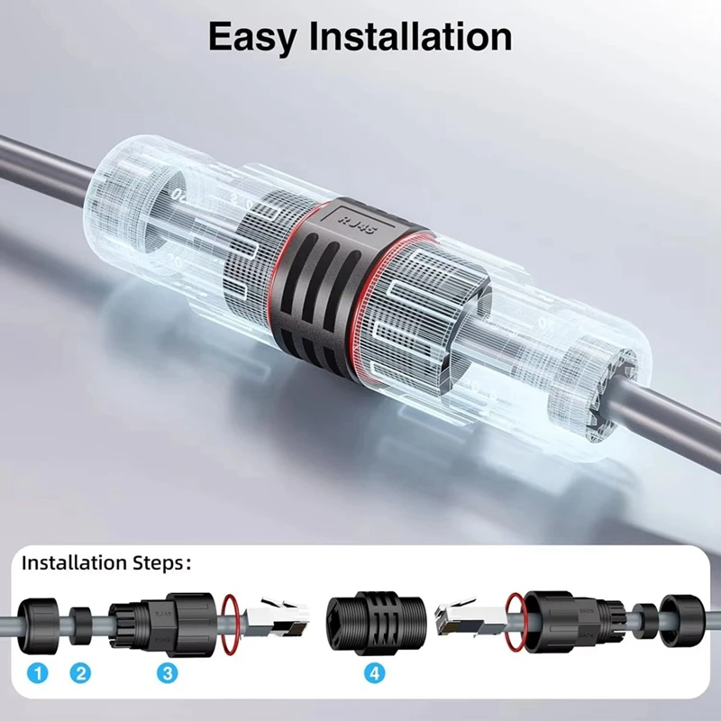 For Starlink Gen2/V2 Ethernet Cable Adapter For Starlink SPX Plug To RJ45 Cable Connector 4