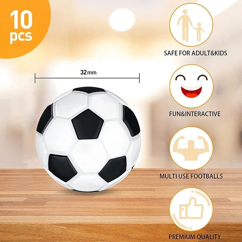 10pcs Table Soccer Accessories Black And White Resin Mini Football 28/32/36mm For Children And Adults Football Machine Games