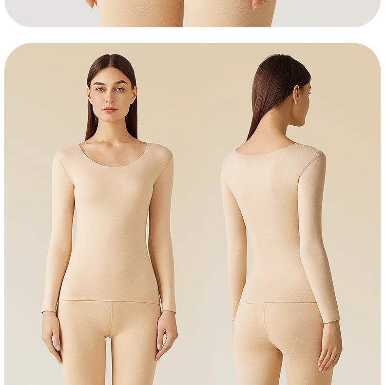 Frauen Thermische Unterwäsche Warme Nahtlose Schlank Hohe Elastizität Plus Samt Heizung Sexy Thermische Unterwäsche Sets Frauen Winter Kleidung – Detail 6