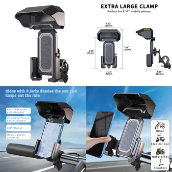 Supporto Impermeabile per Telefono da Moto con Copertura Rimovibile per Cellulari