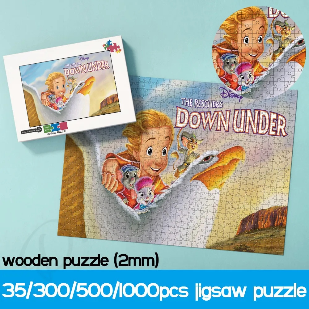 

Disney Jigsaw Puzzles Long Feature Animation The Rescuers 35 300 500 1000 Pieces Cartoon Wooden Puzzles for Kids Handmade Toys