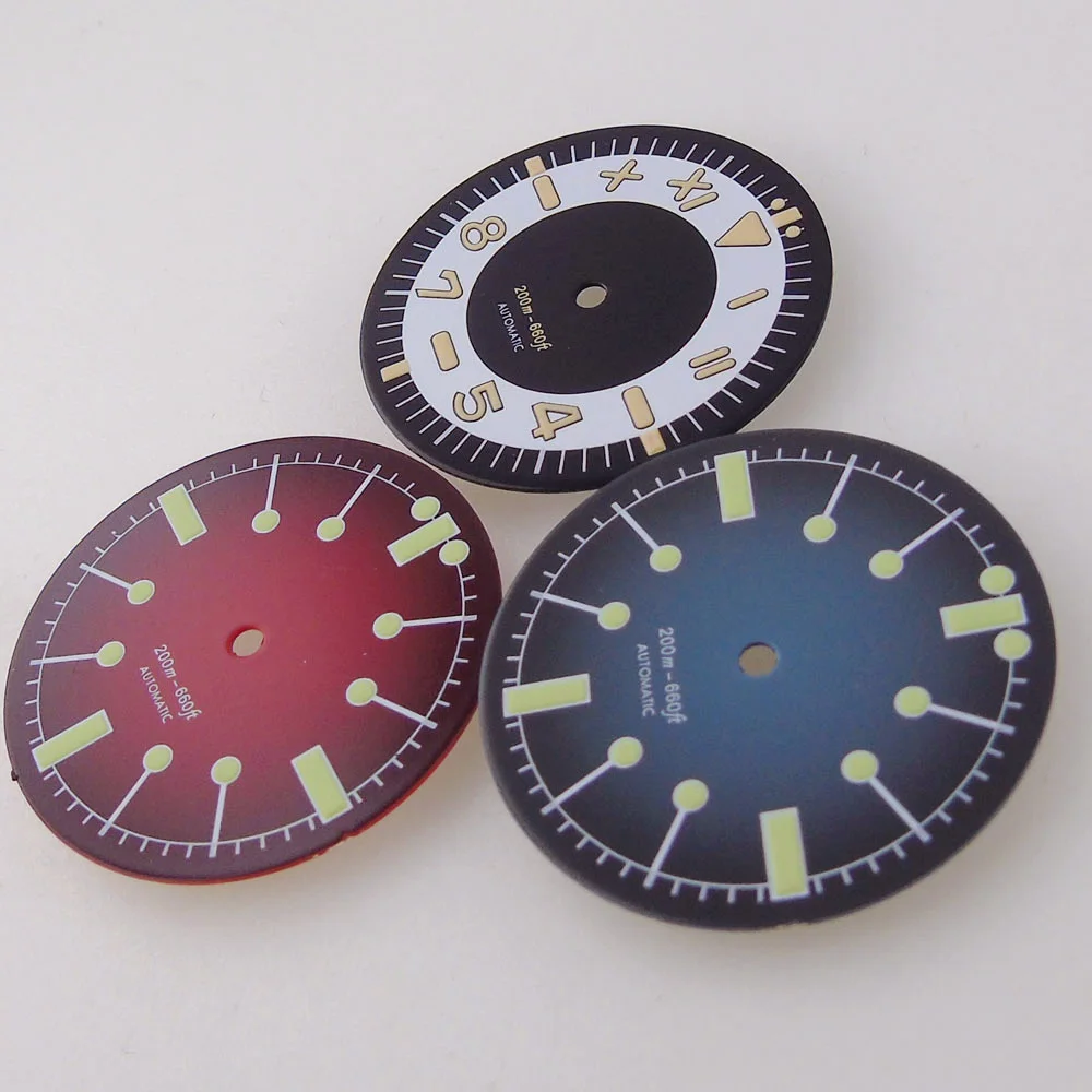 Vintage Green Luminous Diver Watch Dial, 31mm - Diving Wristwatch Accessory