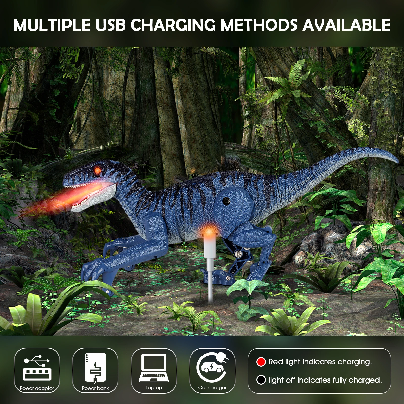 Remote Control Dinosaur Toys Mini Remote Control Dinosaur Toys for Kids 2.4GHz Robot Walking Simulation Velociraptor Dinosaur Toys Gifts for Boys Girls