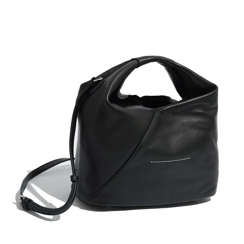 

Genuine Leather Crossbody Shoulder Bag for Women Handbags 2023 New Head Layer Cowhide Large Capacity Handbag Bucket Bag