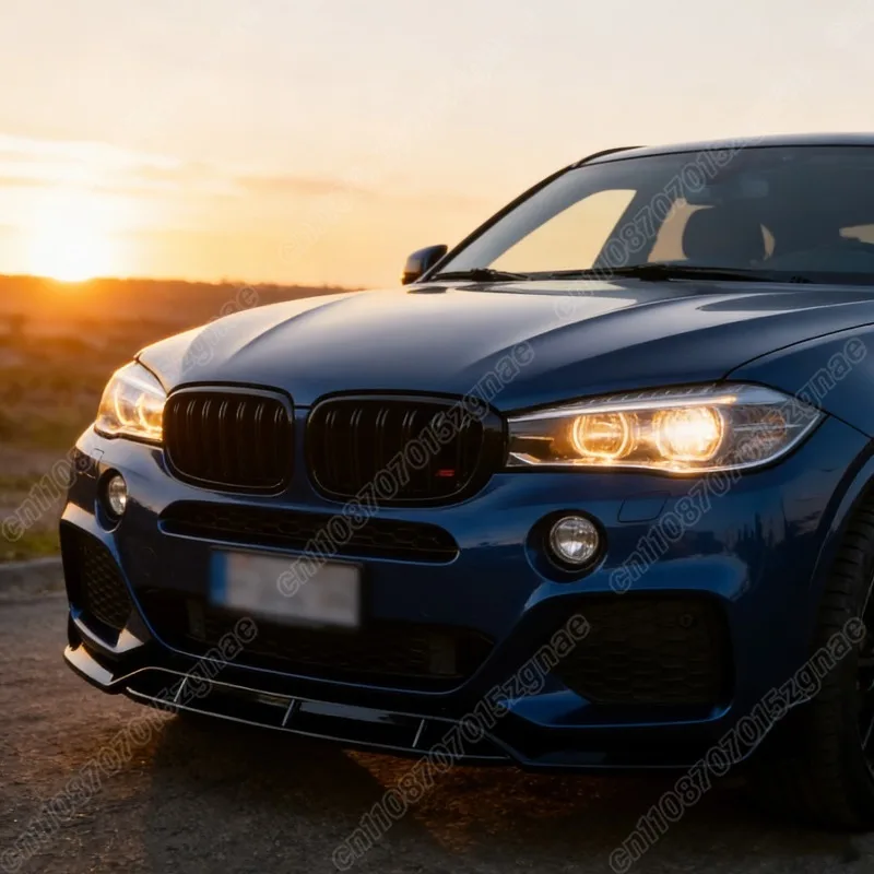 BMW X6 F16 M 스포츠 2014 2015 2016 2017 2018 2019 다스베이더 스타일 자동차 프론트 범퍼 립 ABS 스포일러 바디 개조 키트