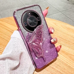 Enhance your device with the Elegant Butterfly Glitter Pink Phone Case for Magic 6 Pro (PURPLE)