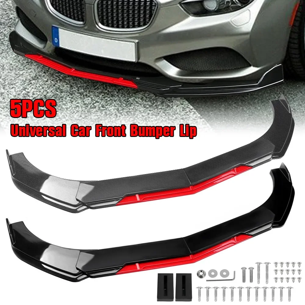 フロントスポイラー フロントバンパー チン リップスポイラー スプリッター 保護トリム 車用フロントスポイラー 3個⁄セット フロントバンパー リップ