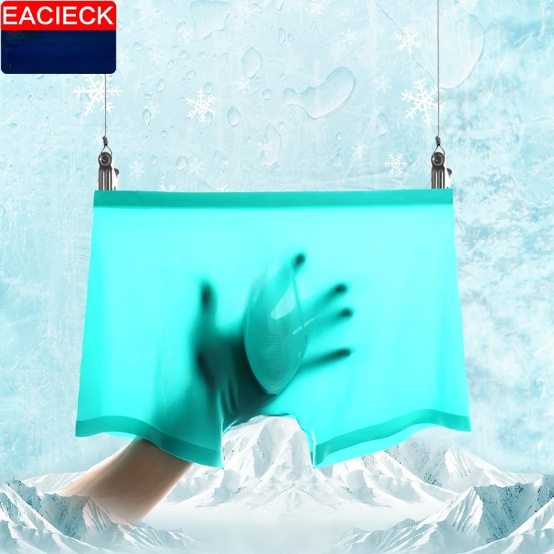 EACIECK  Ice Silk Men Clothing Underwear Graphene Boxers Thin Sexy Seamless Men's Panties Man Boxer Shorts Male Underpants