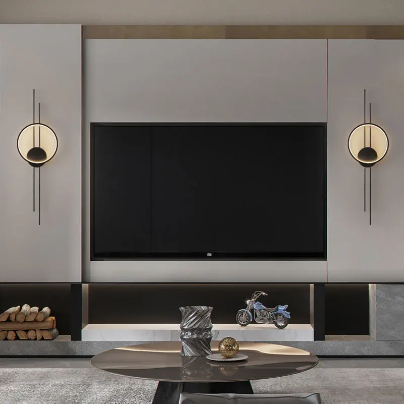 미니멀리스트 포스트 모던 벽 램프 창조적 인 성격 거실 침실 머리맡 북유럽 현대 미니멀리스트 긴 통로 램프