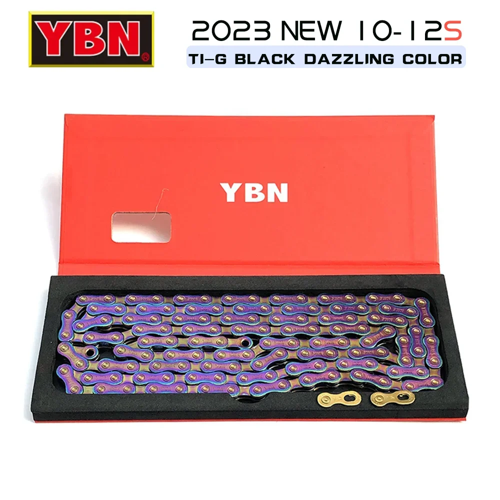 

YBN mountain bike ultra-light chain 10/11/12speed golden black color 126L suitable for SHIMANO / SRAM transmission