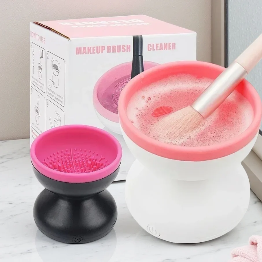 Portable USB Makeup Brush Cleaner - Electric Automatic Cleaning Machine for Cosmetic Brushes, Fast-Drying Washing Tool