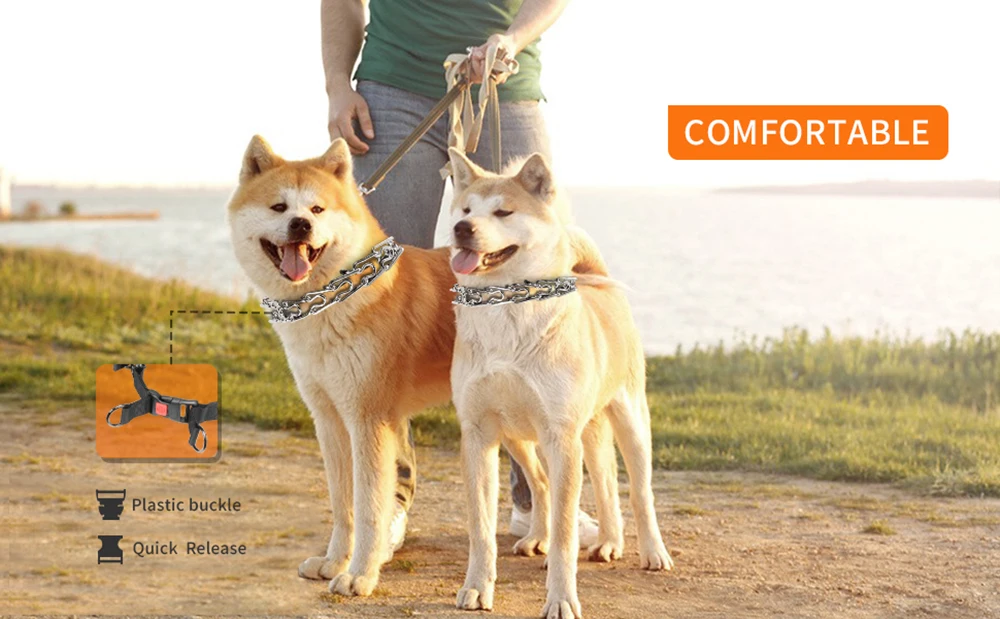 Prong Collar Adjustable Dog Training Metal Pinch Collar With