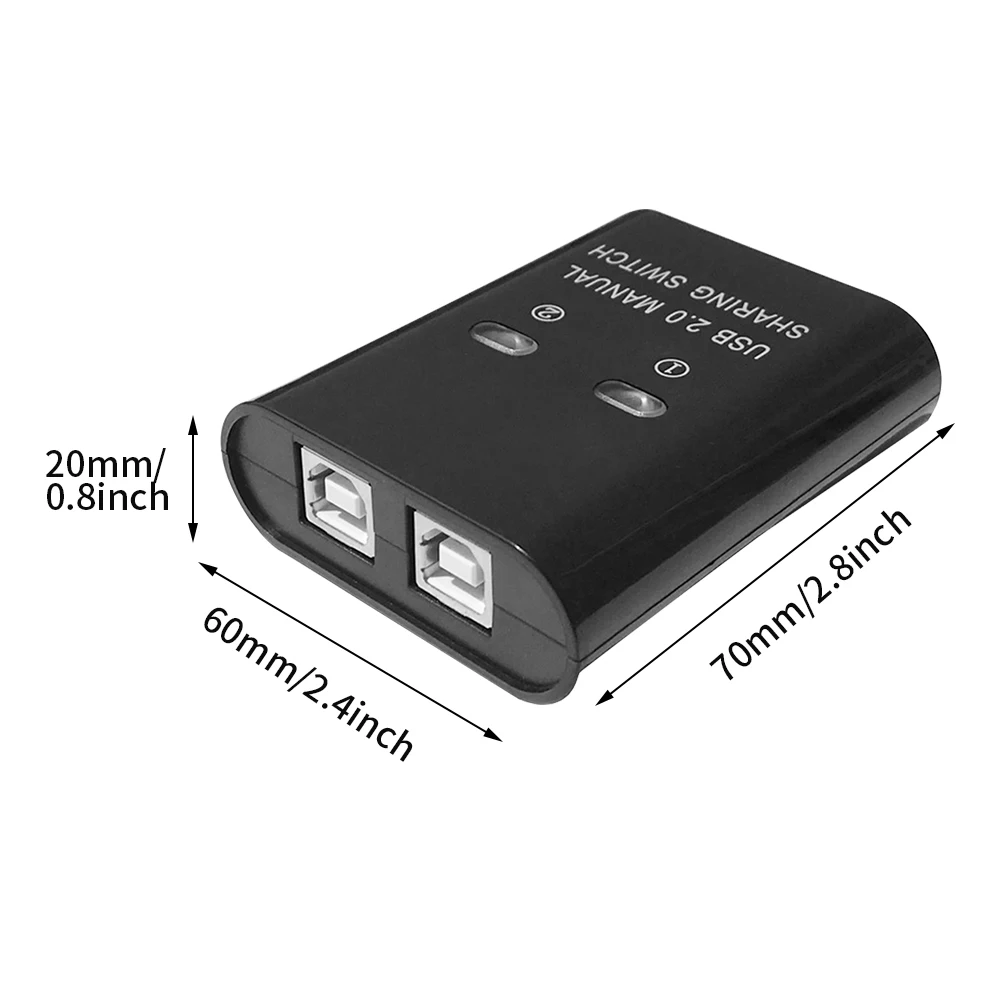 Electronic Button Home Office 2 Port Long Distance Manual 2 In 1 Out Plug And Play Efficient Splitter Converter USB Printer Hub usb splitter converter