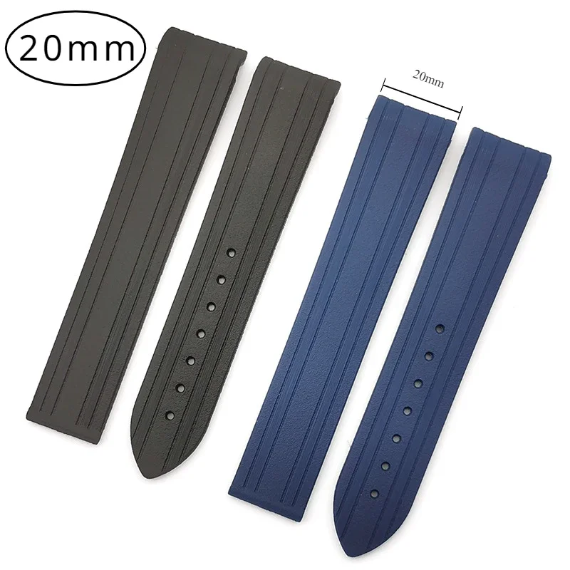 Accessori Per Cinturini Da 20Mm Per Omega Seamaster 300 Speedmaster Railmaster Bracciale In Gomma Da Uomo Cinturino In Silicone Fibbia A Farfalla