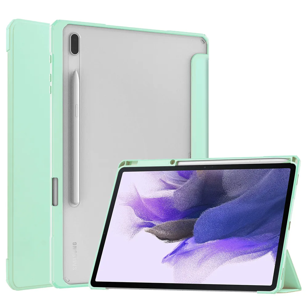 Per Samsung Galaxy Tab S7 Fe Cover Con Portamatite Cover Posteriore Trasparente Per Funda Samsung Tab S7 Plus Tab S7Fe Tablet Case