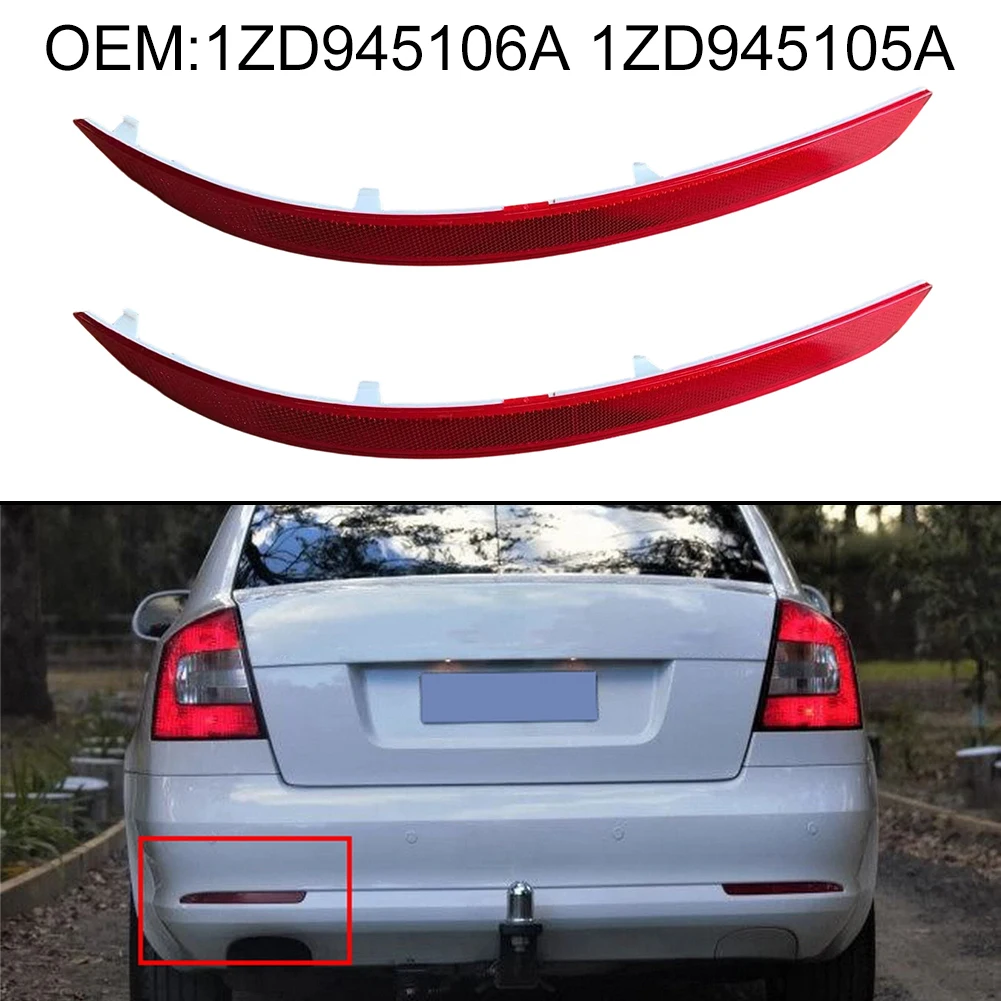 2PCS 후면 범퍼 반사경 1ZD945106A 1ZD945105A Skoda For Octavia MK2 2009-2013 레드 교체품
