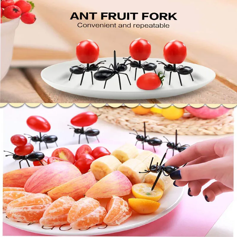 Bento Accessories Ants Food Fruit Picks Lunch Box Lunchbox Ant Forks Snack Cake Dessert for Kids Kitchen Party Dinner Tableware Fruit Fork Food Picks