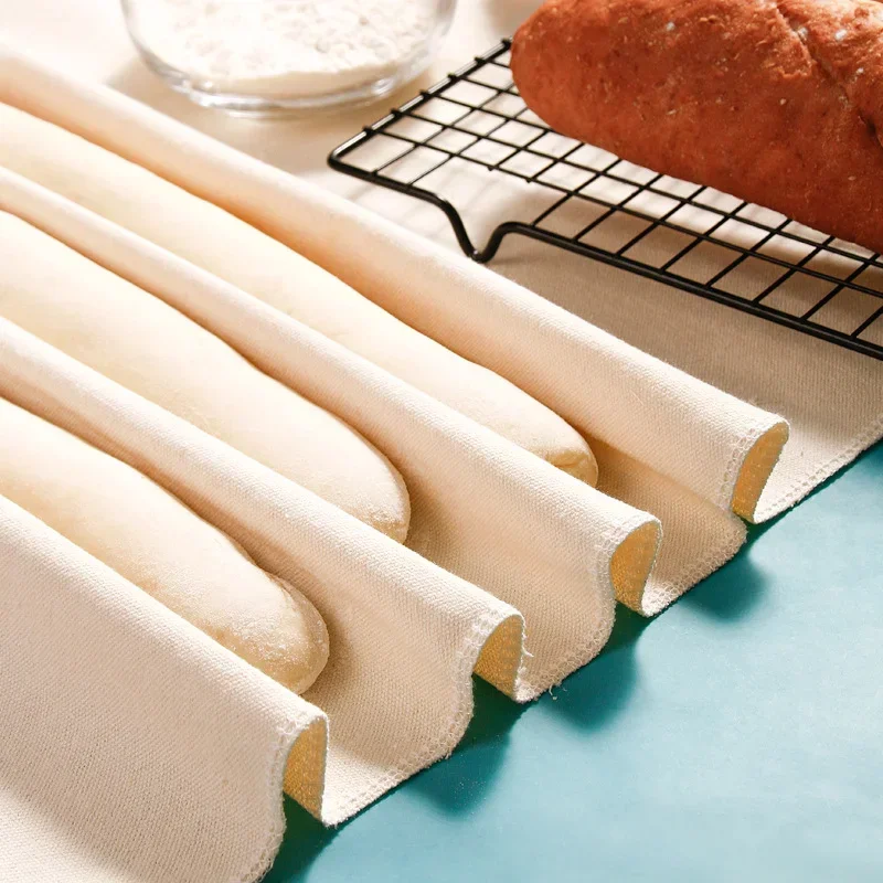 Fermented Cloth Dough Bakers Pans Bakers Dough Couche Pure Cotton Pastry Proofing Cloth for Baking French Bread Baguettes Loafs