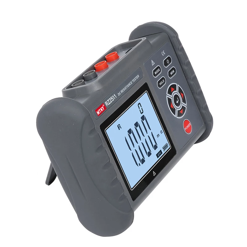 MTKY RZ2511 DC low resistance tester high-precision micro ohmmeter milliohmmeter 300k&Omega; Portable Handheld Data storage function