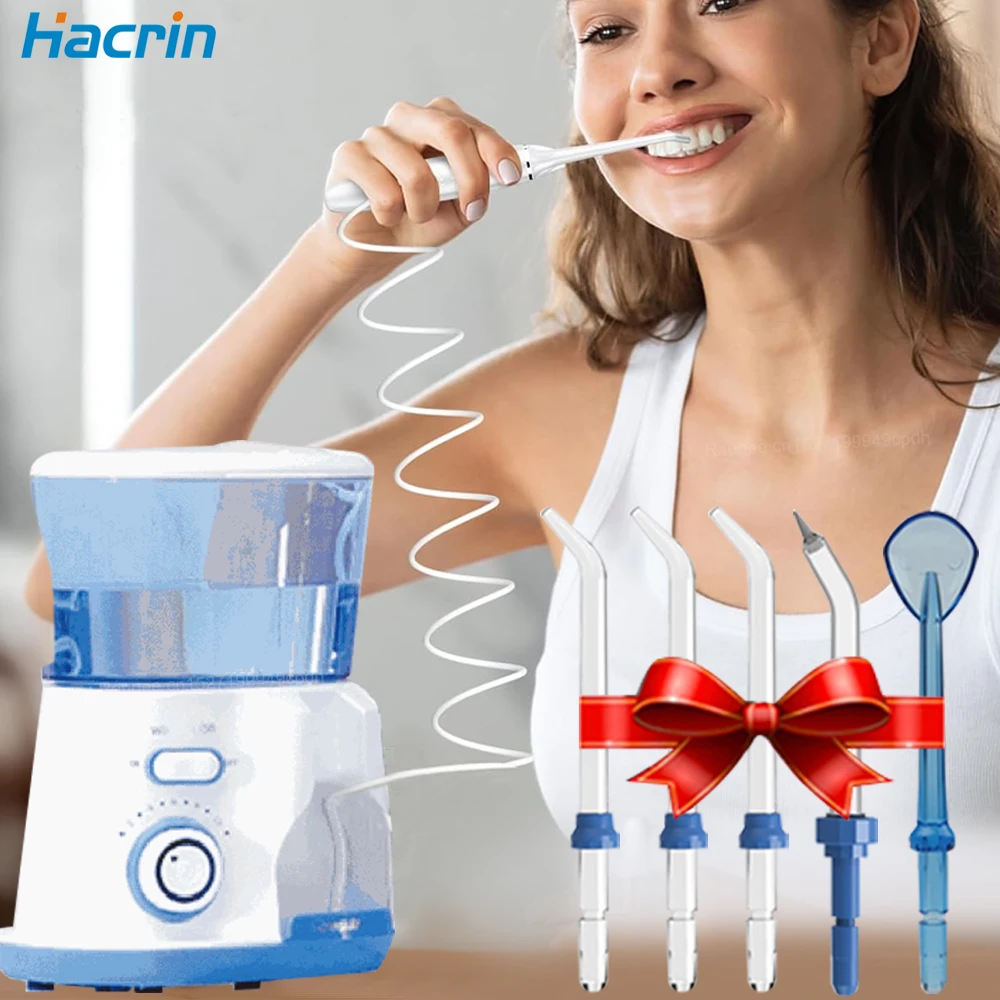 Oral Irrigator Portable Dental Water Flosser Electric Water Floss Tooth 5 Nozzles 800ml Teeth Cleaner Mouth Washing Machine
