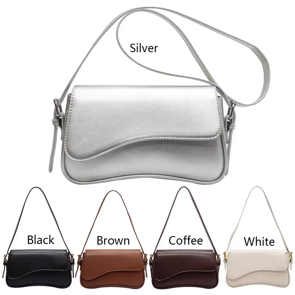 Women Satchel Tote Bag PU Leather Underarm Bag Trendy Flap Shoulder Bag Casual Armpit Hobo Bag Shopper Bag