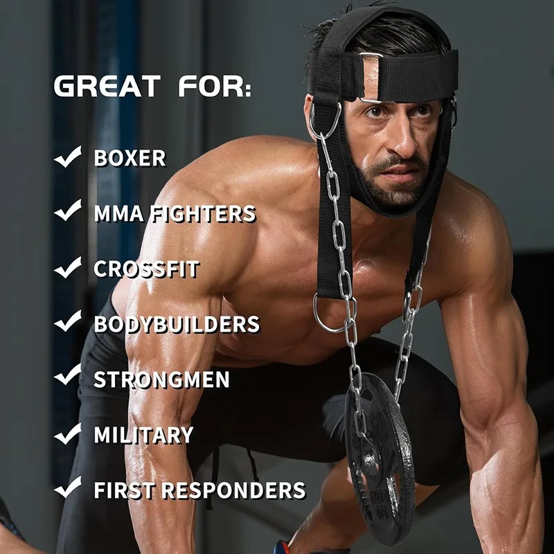 Head Neck Lifting Strap with Chain Adjustable Shoulder Weight Strength Training Exercise Strap Neck Muscle Power Training Gym 4