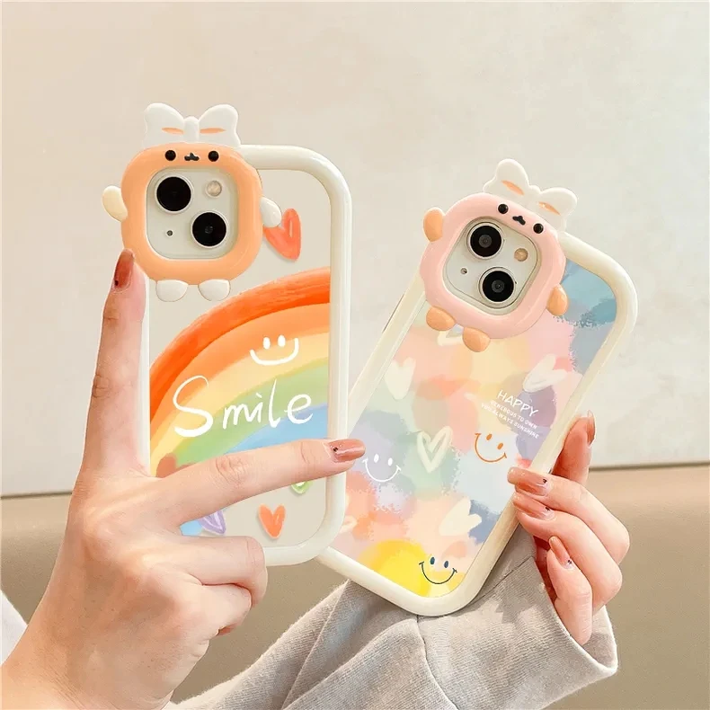 Custodia Per Samsung Galaxy A54 A34 A53 A52 A33 A02S A04 A23 A12 A13 S23 Ultra Plus S20Fe Rainbow Smile 3D Little Monster Soft Cover