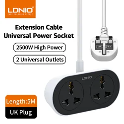 Universal Power Strip Extension Cord with Long Cable (UK - 5M)