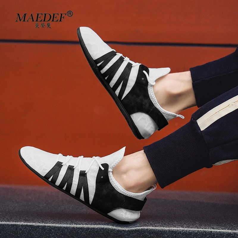 MAEDEF 남성용 경량 패션 디자이너 신발, 레저 워킹, 통기성, 평평한 바닥, 스포츠 신발, 대형 사이즈 39-47