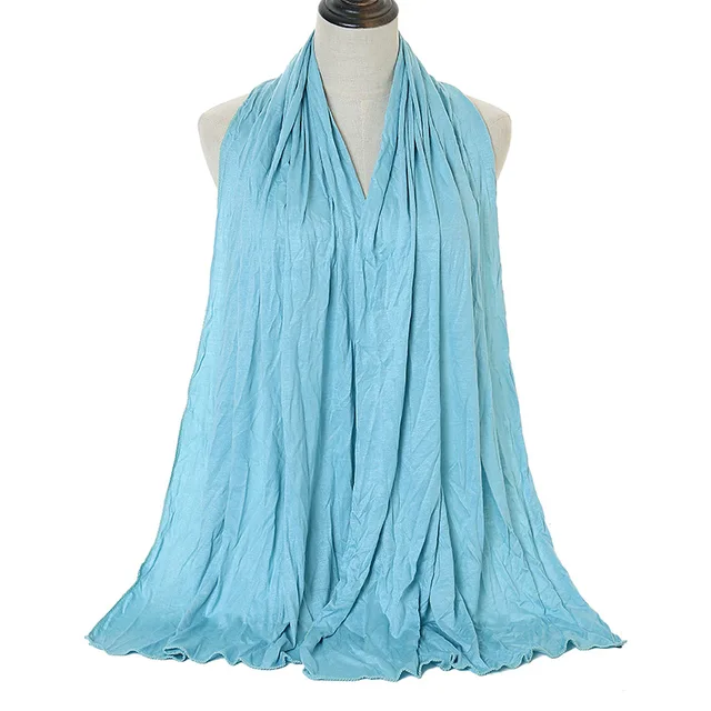 Écharpe Hijab en Jersey de coton Modal de qualité supérieure, châle musulman Long, Turban doux uni, bandeau pour femmes, bandeau africain 170x60cm
