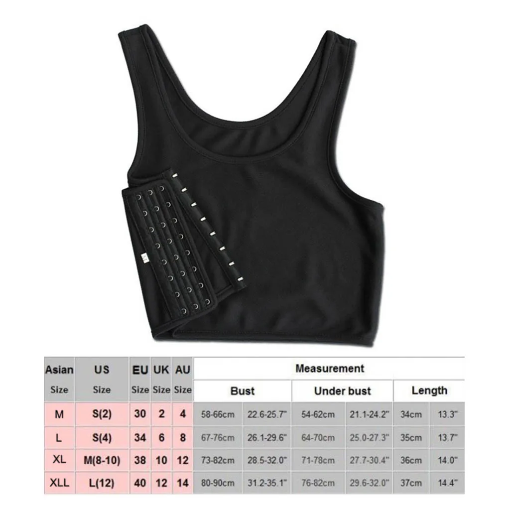 Breast Binder Summer Chest Binder Underwear Tank Tops Bandage Trans Breathable Side Hook Bustier Bra Yoga Exercising Sleeveless Top