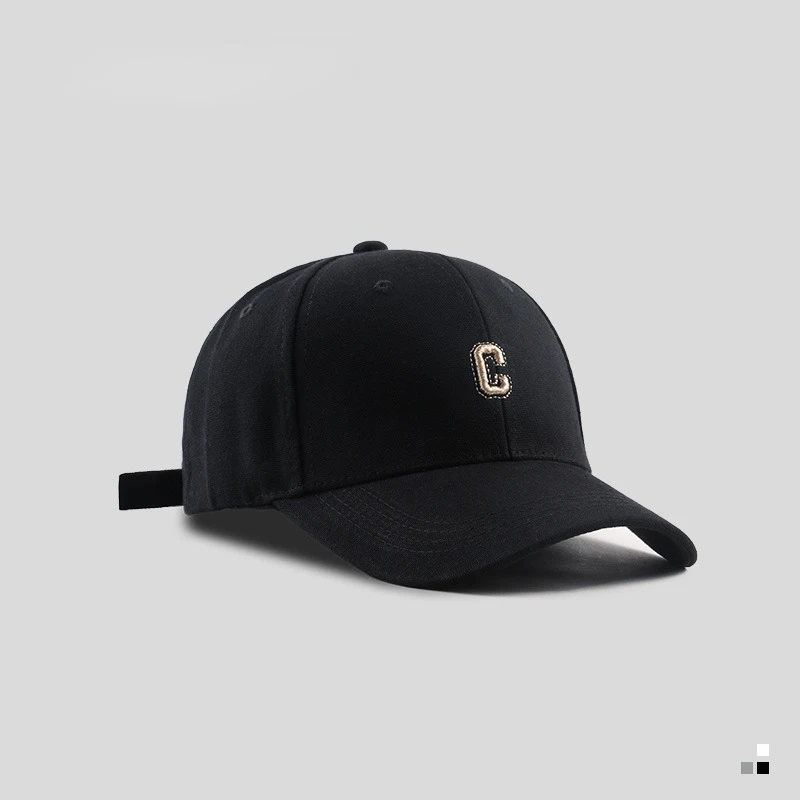 Hot Sale Hard-op C Leer Baseball Cap Men Women's Korean version of ide peaked cap wide-brimmed big head he curved brimmed_voghion.com